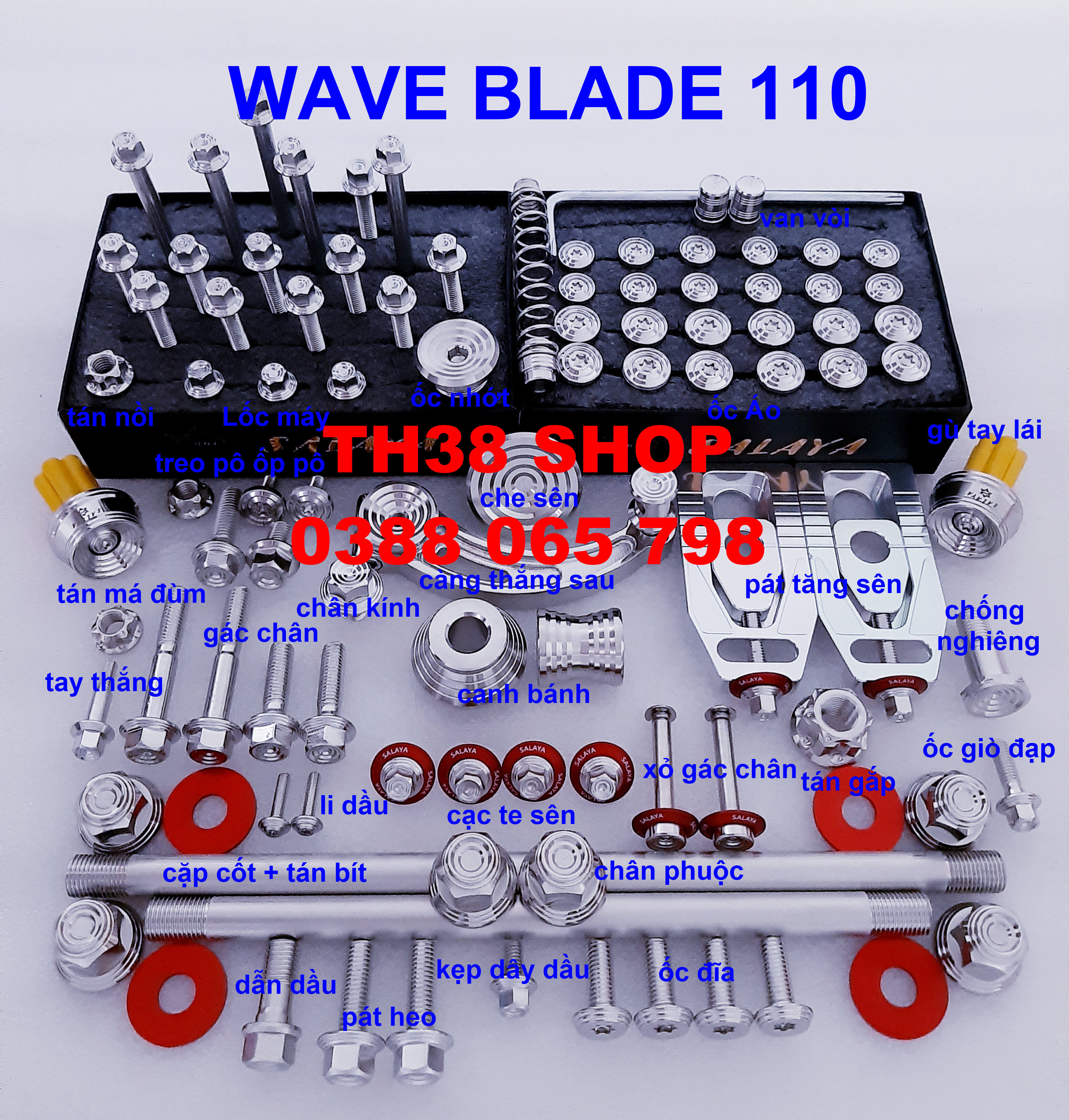full ốc salaya wave blade 110/blade 2014-2023/ mẫu ốc thái tặng ốc mâm lửa