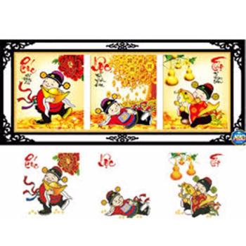 Tranh đính đá phúc lộc thọ df299_135x50cm