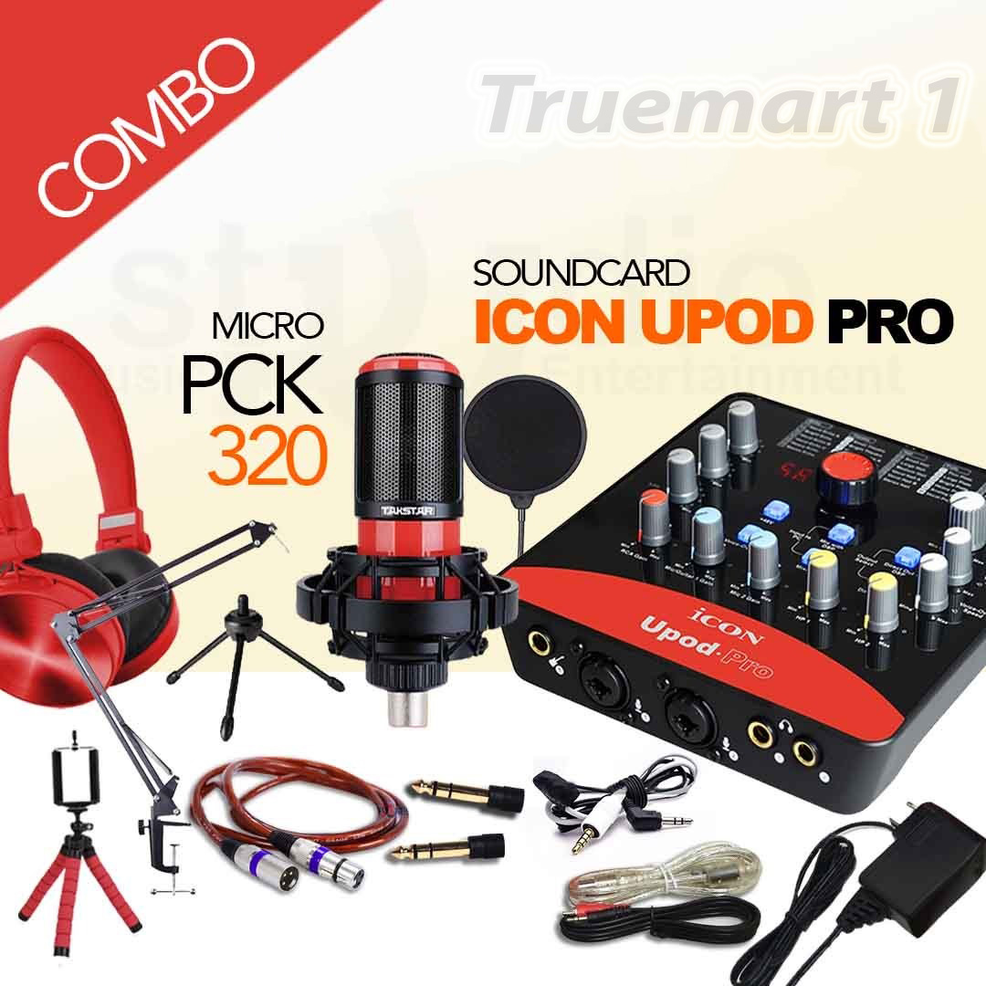 [HCM][ SIÊU PHẨM PHÒNG THU ] Combo Micro Takstar PC-K320 + ICON Upod Pro Sound Card – Bộ Thu Âm Hát Live Chuyên Nghiệp 72 Hiệu Ứng Âm Thanh Sống Động Và Chất Chuẩn Phòng Thu Chất Lượng Cao. BH 12 Tháng