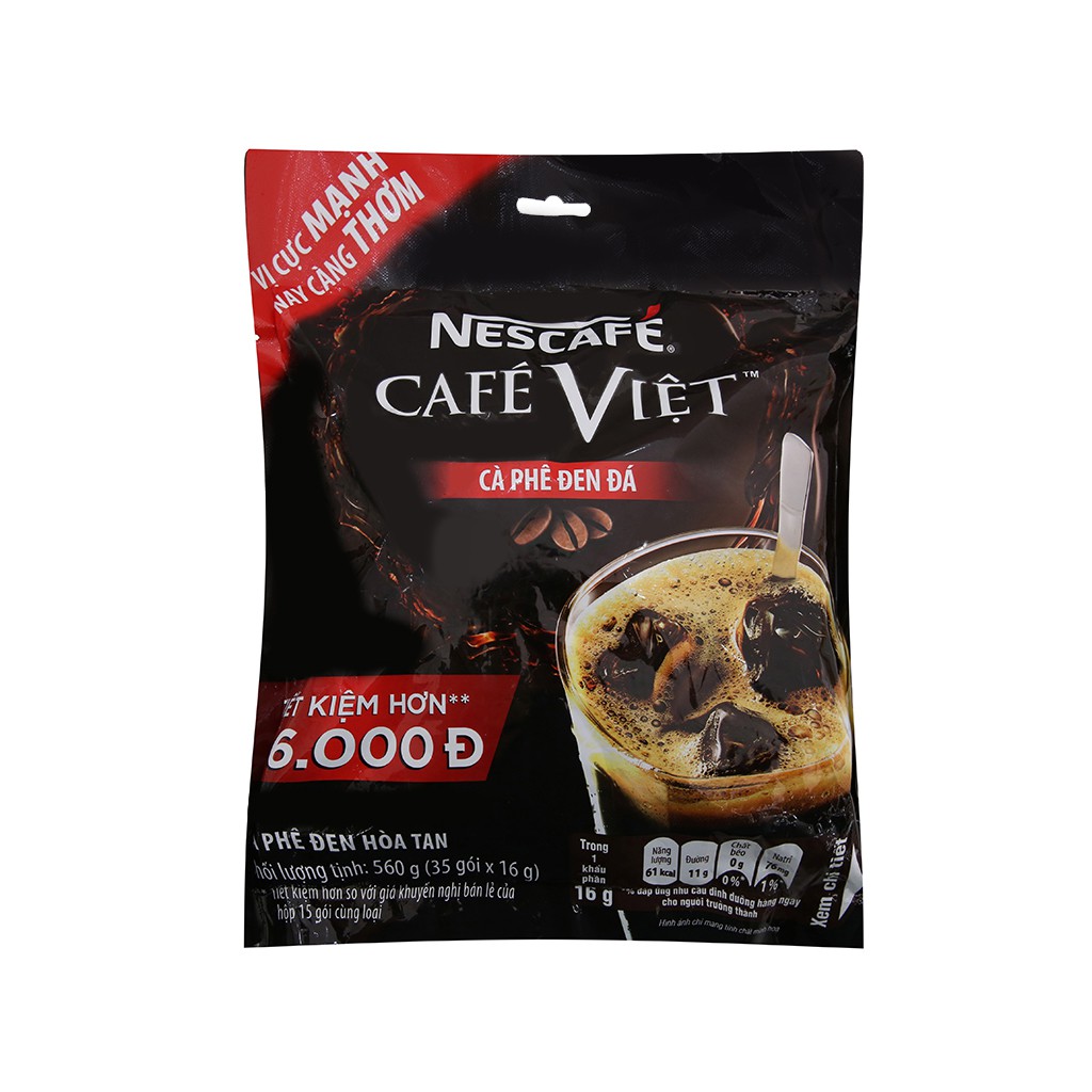 Cà phê hòa tan nescafe việt bịch đen 35 gói