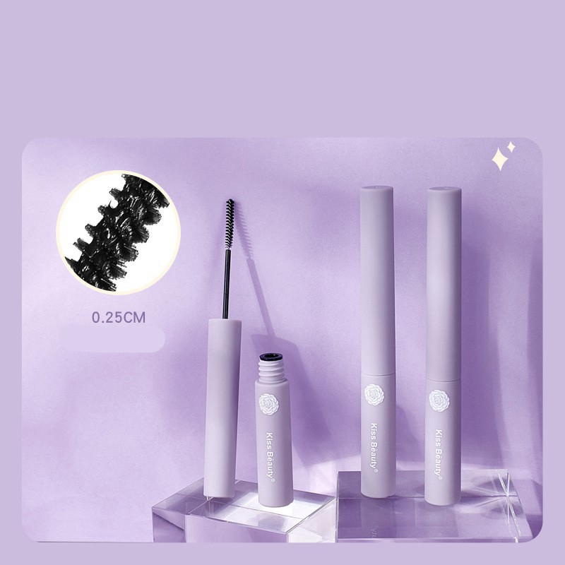 Chuốt mi Mascara Siêu Mảnh Kiss Beauty Vỏ Tím Sim chăm sóc lông mi Nội Địa Trung Quốc