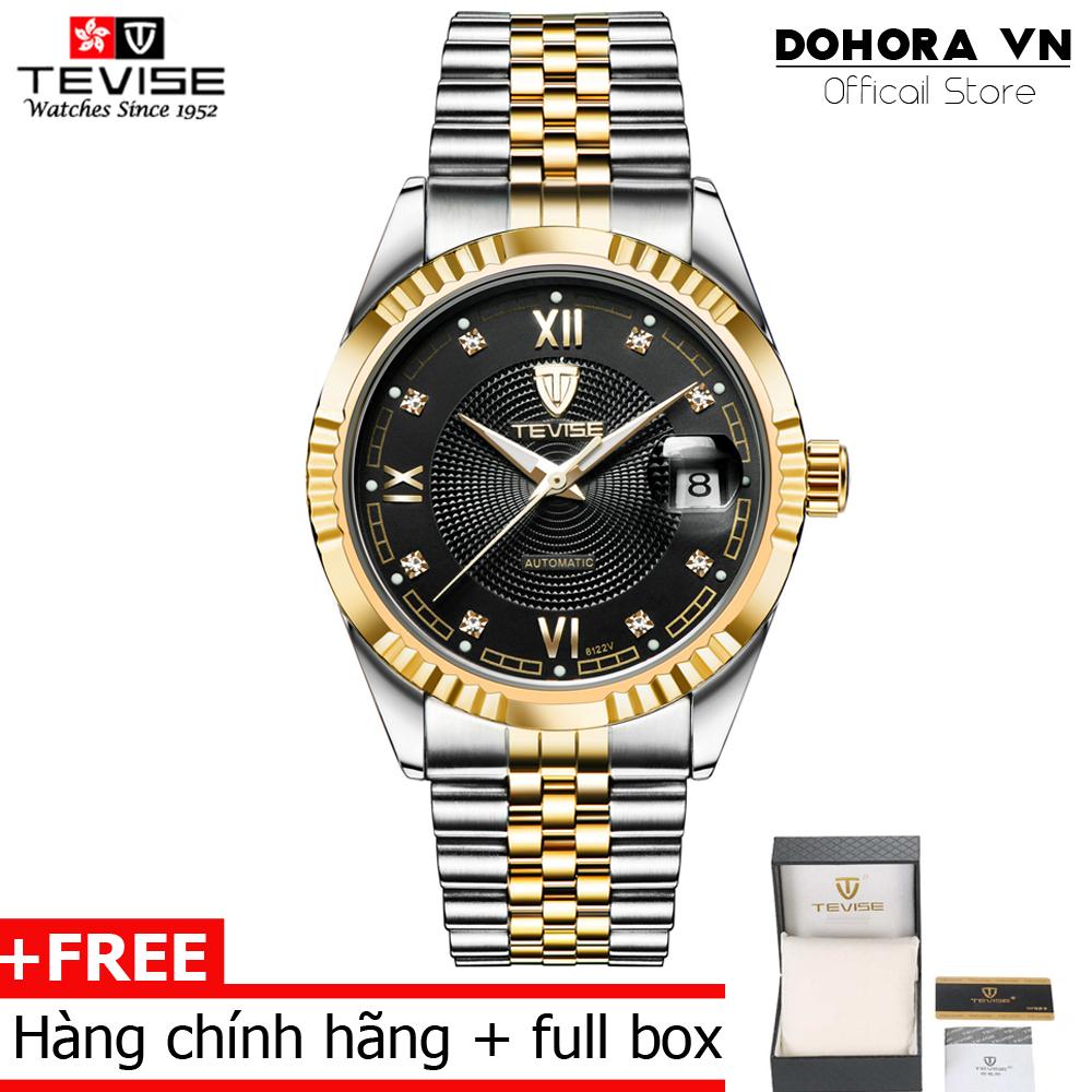 Đồng hồ nam cao cấp cơ tự động Automatic Tevise R13 dây đúc đặc không gỉ kính Sapphire