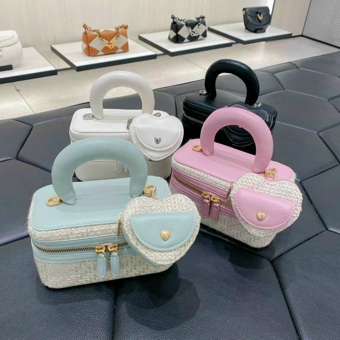 Túi đeo chéo nữ set 3 món pedro kèm ví nhỏ trái tim siêu xinh hàng qccc full box