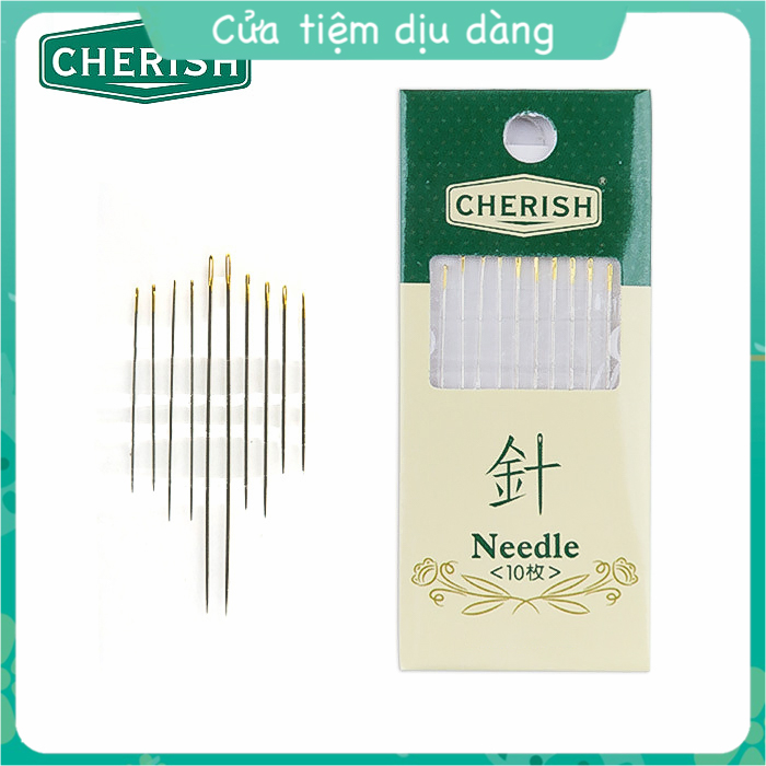 Set kim thêu nhiều cỡ đầu vàng Cherish 10 chiếc