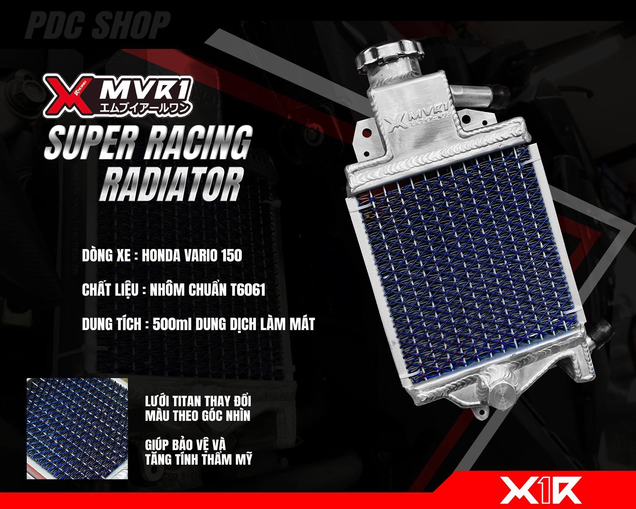 KÉT NƯỚC ĐỘ VUÔNG (X-MVR1) CHO HONDA VARIO/CLICK
