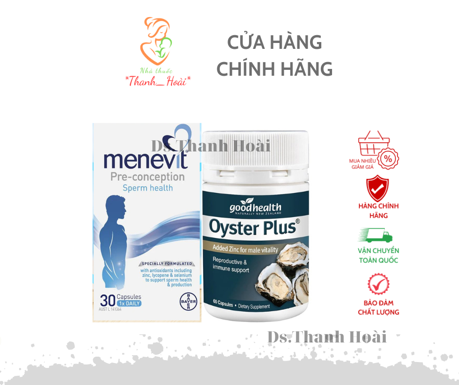 Combo Menevit, Hàu Úc Oyster Plus(hàu lùn) cải thiện sức khỏe nam giới
