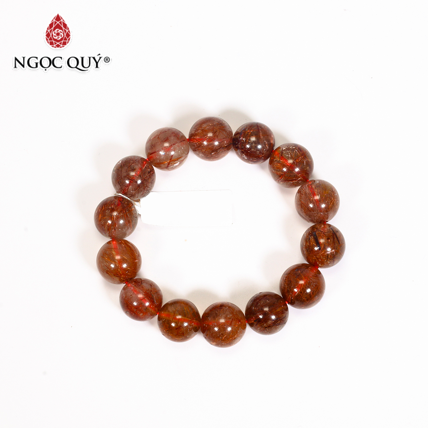 [HCM]Vòng tay đá mã não đỏ đậm size hạt 14mm mệnh hỏa thổ - Ngọc Quý Gemstones