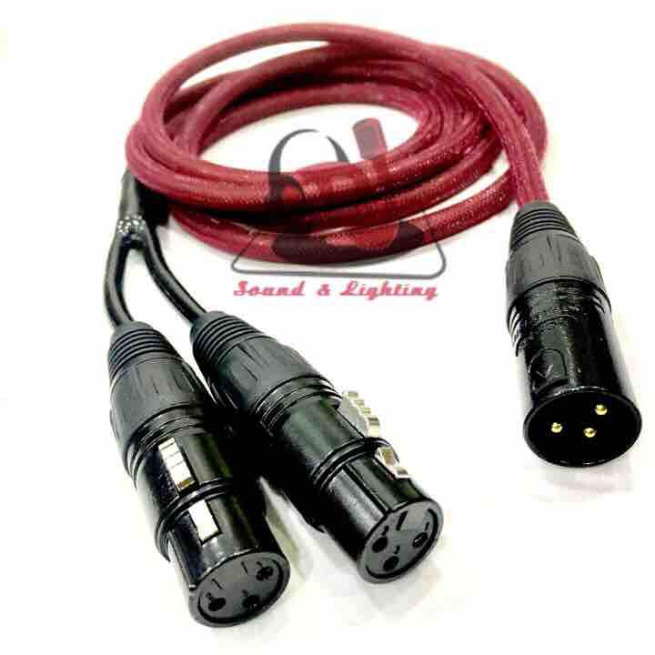 Dây chia Jack canonđực ra 2 canoncái dây bọc giáp lưới, dây jack chia XLR ra 2 dầu, jack XLR, rắc chia 2 ra 2 dầu