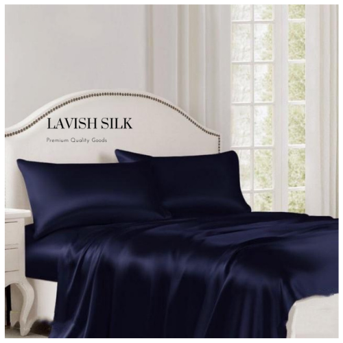 Trọn bộ 4 món ga gối cao cấp lavish silk có quà tặng kèm – xanh đen
