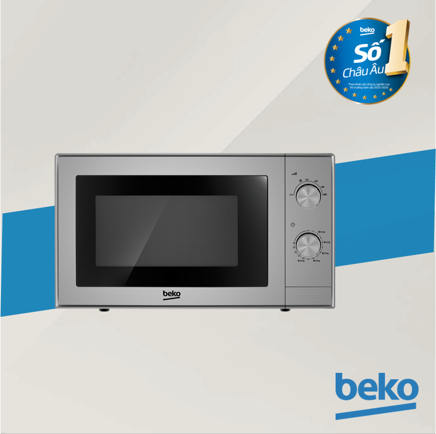 Lò vi sóng Beko MOC20100S (Màu Bạc) - 5 mức lựa chọn công suất nấu - Dung tích 20L - Tiêu chuẩn Châu Âu - Hàng chính hãng bảo hành 12 tháng
