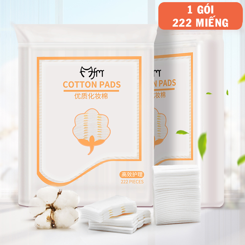 Bông tẩy trang 222 miếng Magic Lady 3 lớp - 100% cotton không xơ bông thấm hút dung dịch dễ dàng thân thiện với làn da.