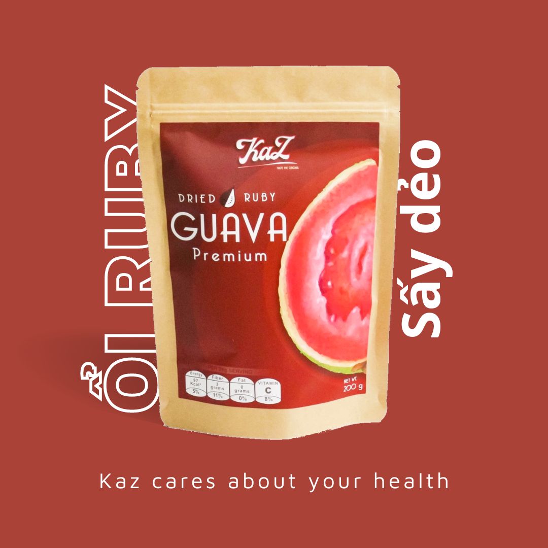 Ổi ruby sấy dẻo, ngọt tự nhiên kaz 200g - soft dried guava