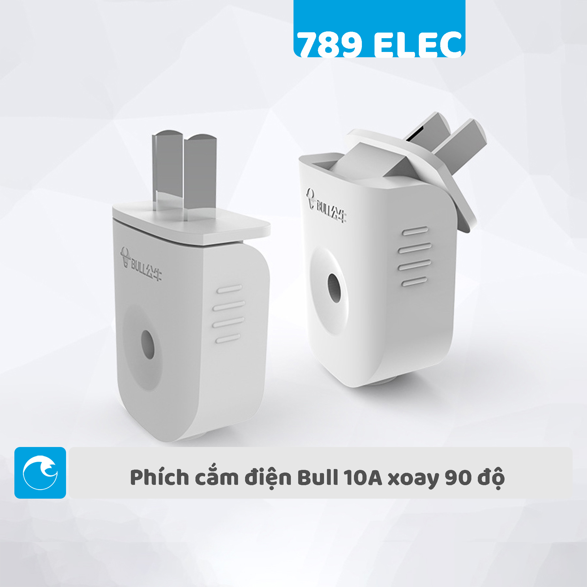 Phích cắm điện Bull 10A xoay 90 độ
