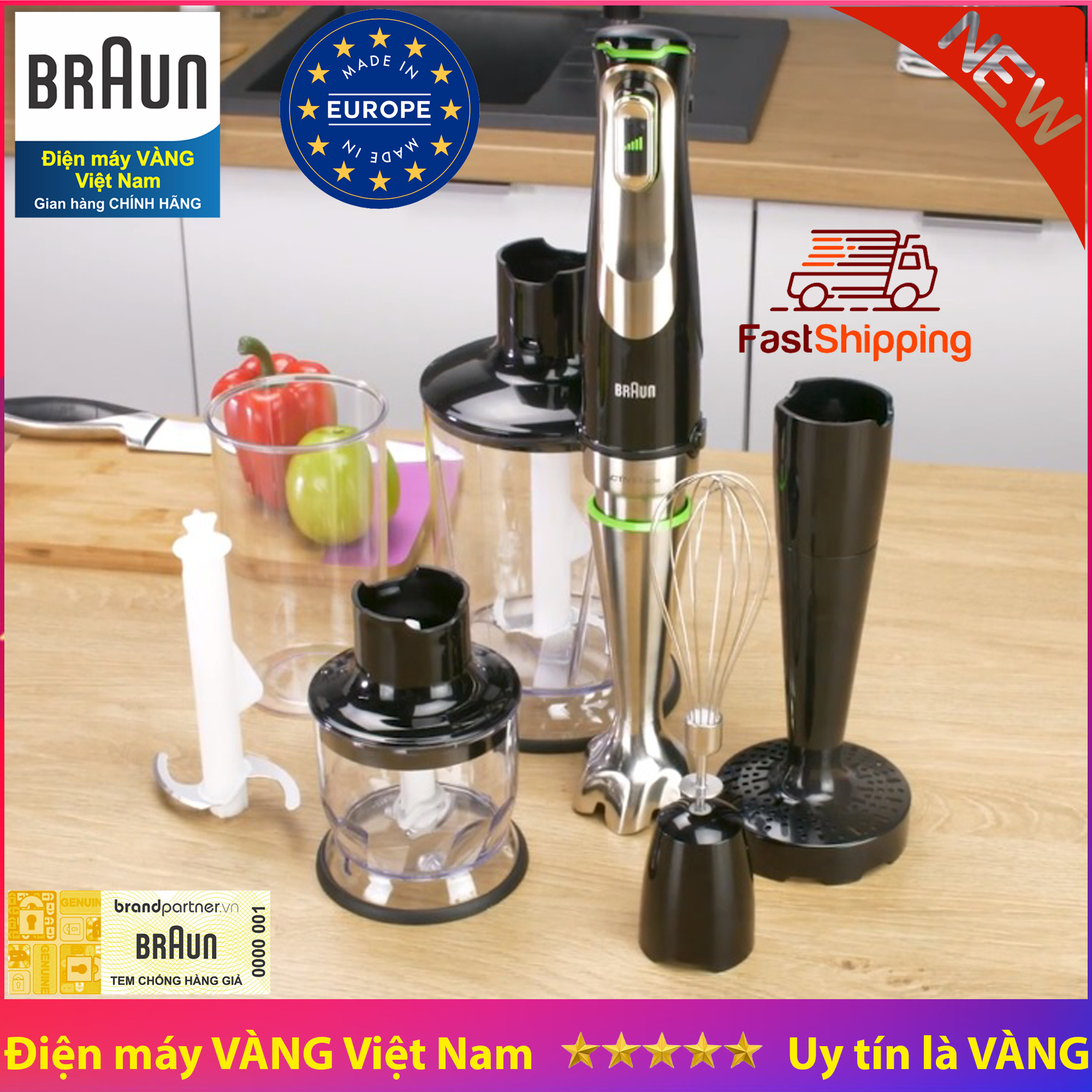 [Trả góp 0%]Máy xay cầm tay cao cấp MultiQuick 9 Braun MQ9047 - 1000W