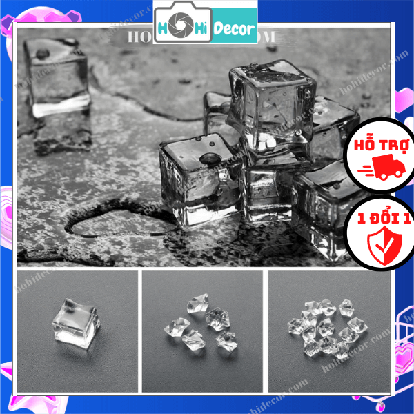 Đá Viên Giả Bằng Nhựa Không Tan Vĩnh Cửu Chụp Ảnh Sản Phẩm, Trang Trí Quán Cafe - Shop Hohi Decor