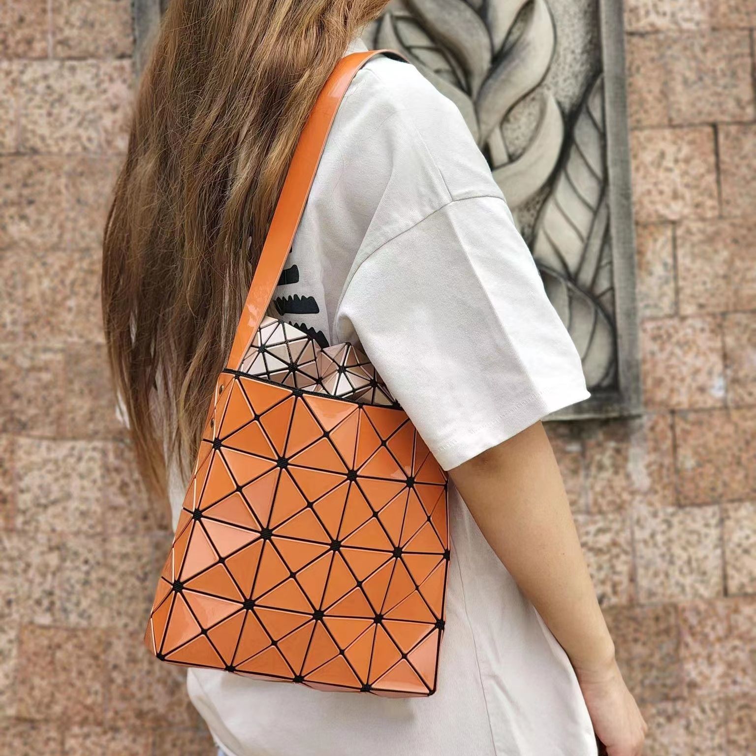 Bao Bao Issey Miyake Bag New color matching Bird's Nest bag Diamond bag Shoulder Bags handbag Women's bag Tote bag