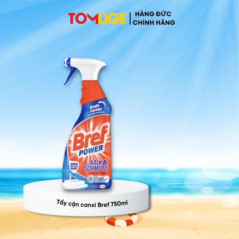 Tẩy cặn canxi bref power 750ml, xịt tẩy cặn trắng bám trên vòi sen, vòi rửa, bồn rửa inox, gương tomlige hàng đức
