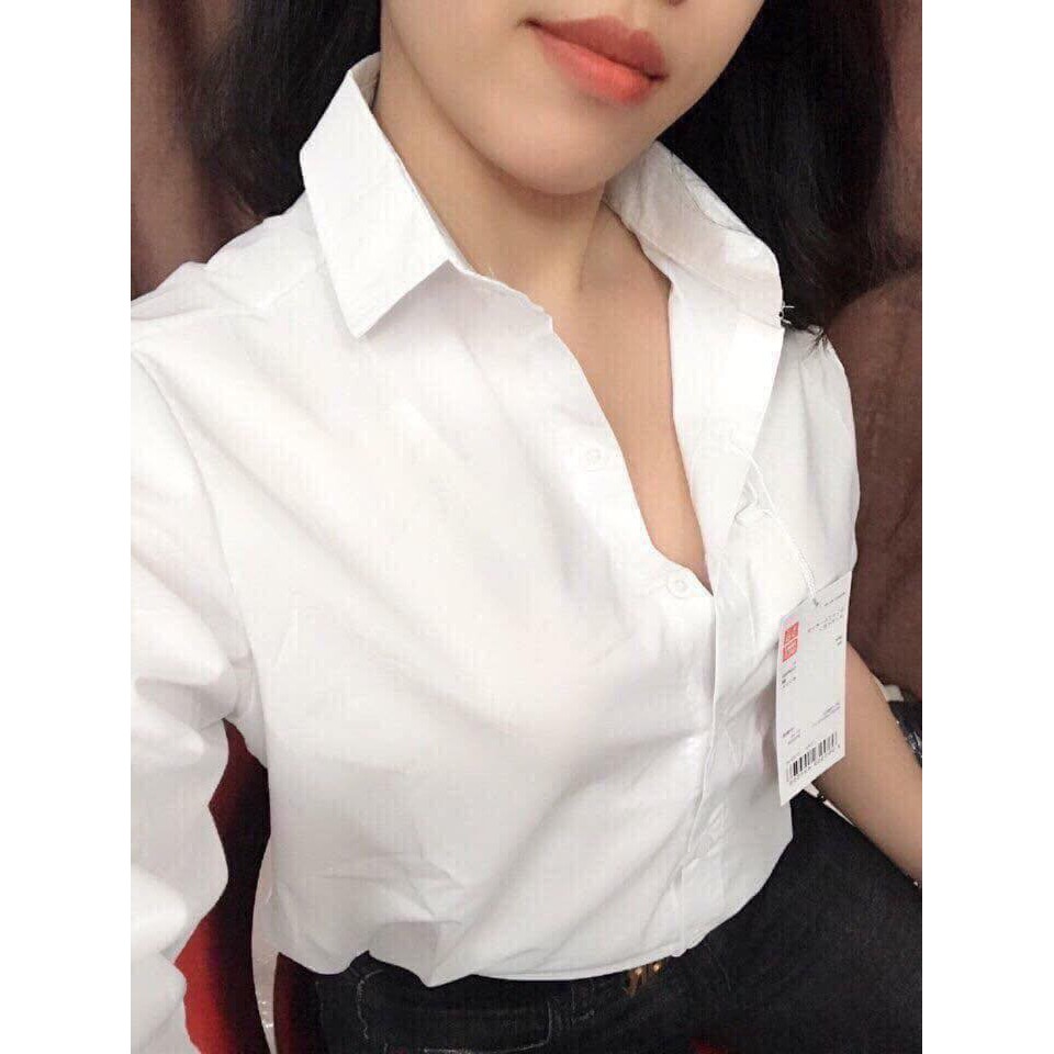 Áo sơ mi Trắng dài tay mix gì cũng đẹp