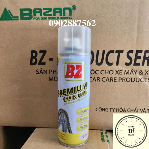 Chai Xịt dưỡng sên BZ Premium Chainlube mẫu mới cao cấp không văng, Bôi trơn sên xích BZ 200ml