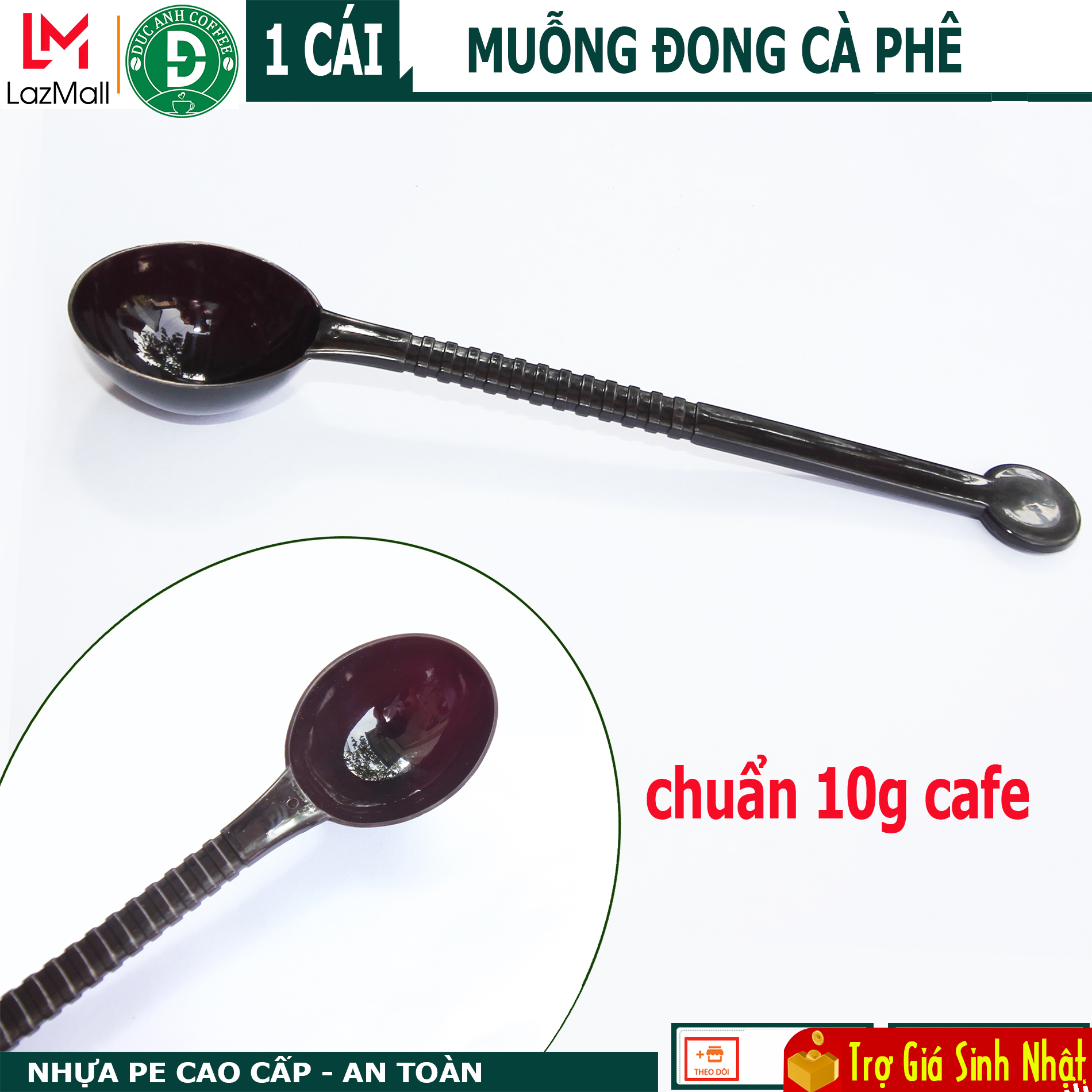 Muỗng nhựa đong cà phê nguyên chất - muỗng đong đúng chuẩn 10g - dùng đong cafe pha phin hoặc pha máy - DUC ANH COFFEE
