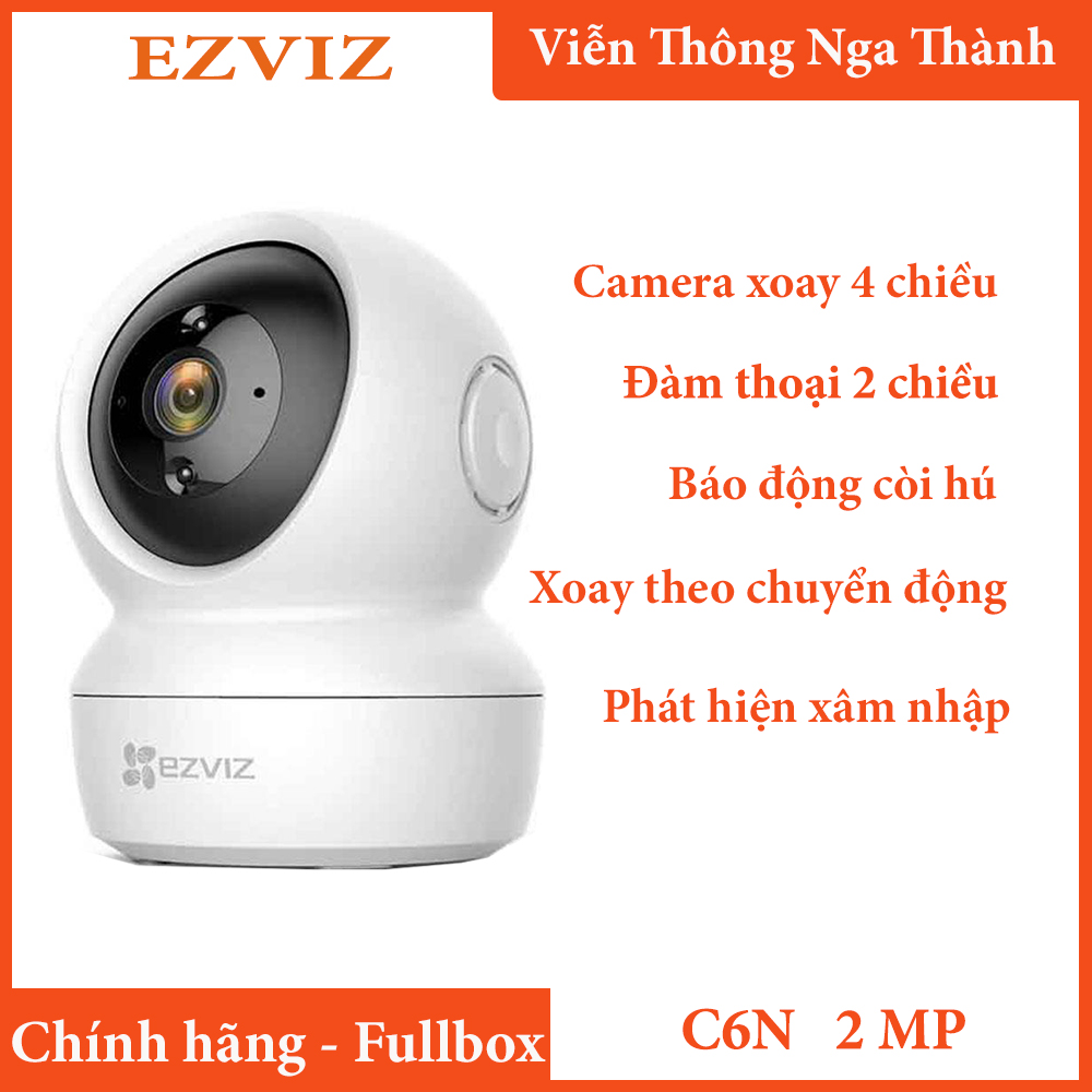 Camera Wifi Ezviz C6N 1080P trong nhà, Xoay 360 độ, Báo động còi hú + thông báo điện thoại, Đàm thoại 2 chiều, Theo dõi đối tượng chuyển động