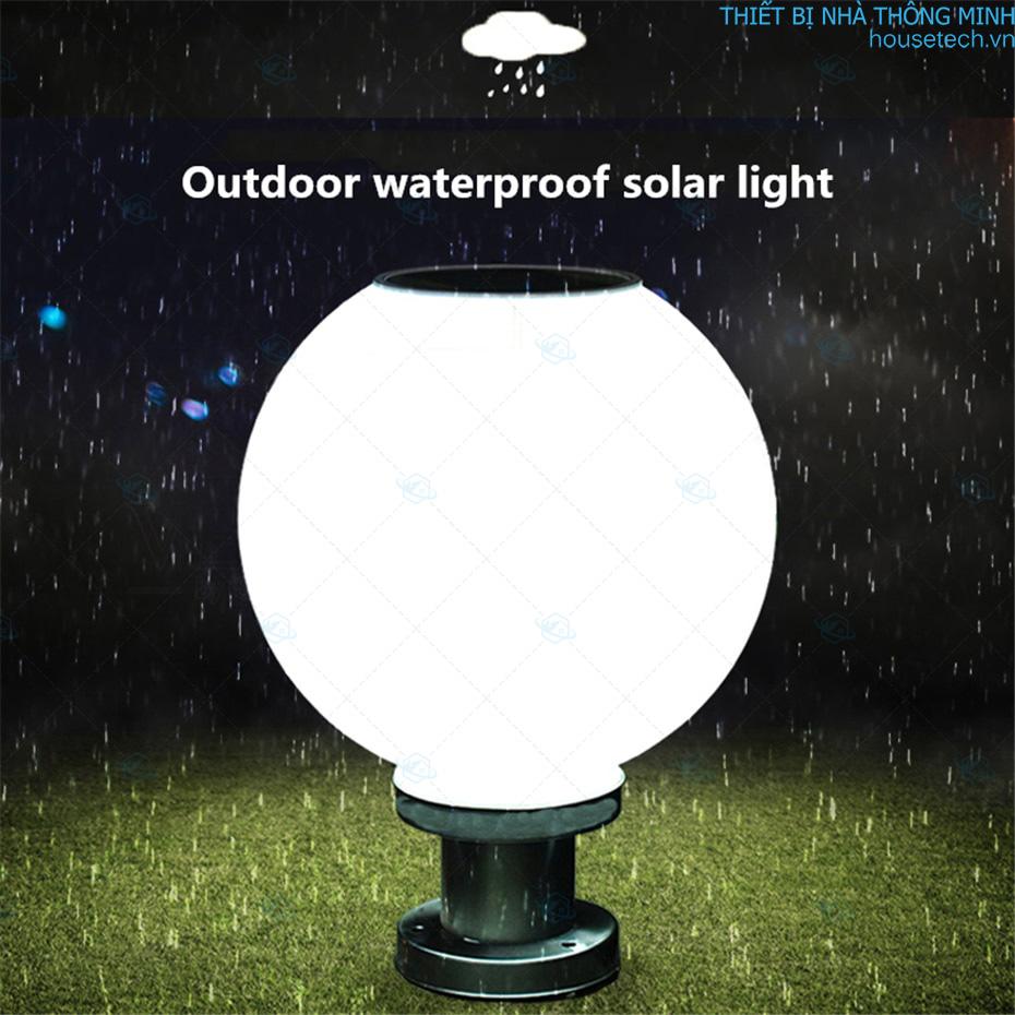 Đèn trang trí trụ cổng hình cầu năng lượng mặt trời new