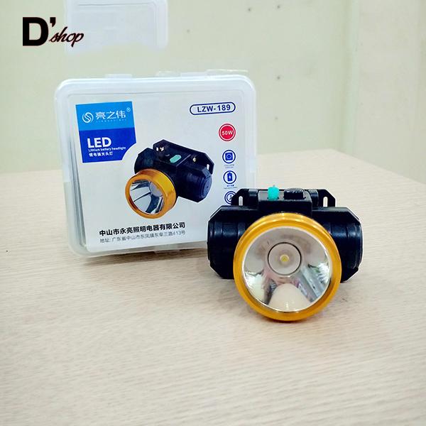 Đèn pin đội đầu lzw-189 50w siêu sáng tặng kèm bộ sạc cao cấp