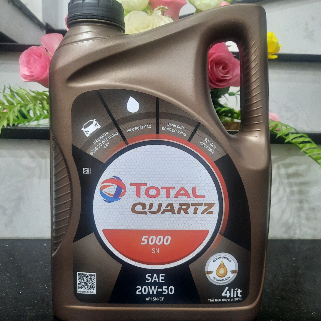 Nhớt ôtô cao cấp total quartz 5000 sn 20w-50 4l