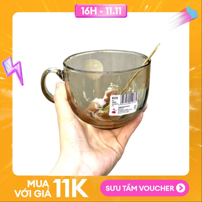 Combo 4 cốc thuỷ tinh màu hổ phách
