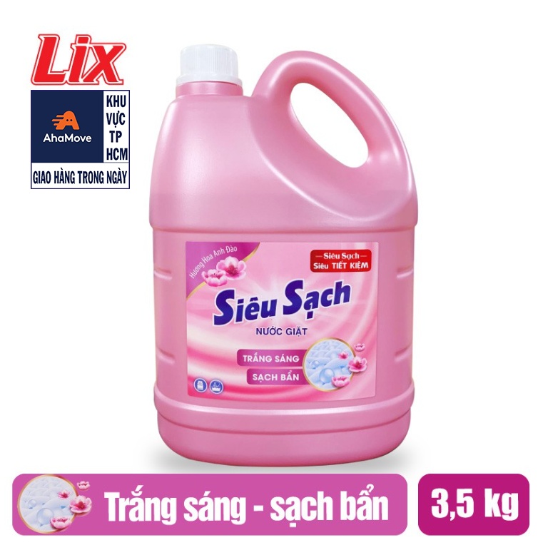 [HCM]Nước giặt Lix Siêu Sạch 3.5kg Hương Hoa Anh Đào