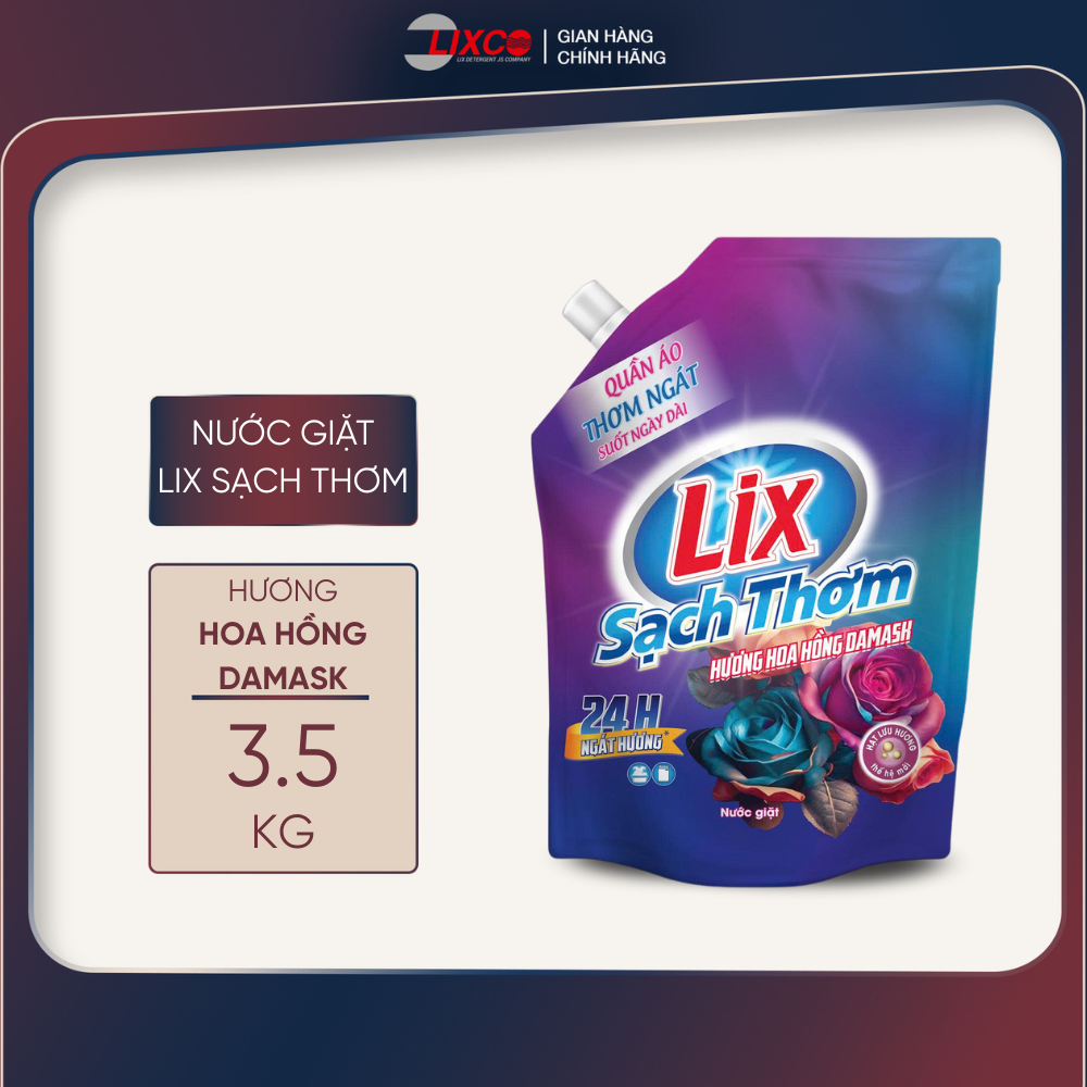 NƯỚC GIẶT LIX SẠCH THƠM HƯƠNG HOA HỒNG DANMASK 3.5KG 18403 - LIXCO VIỆT NAM
