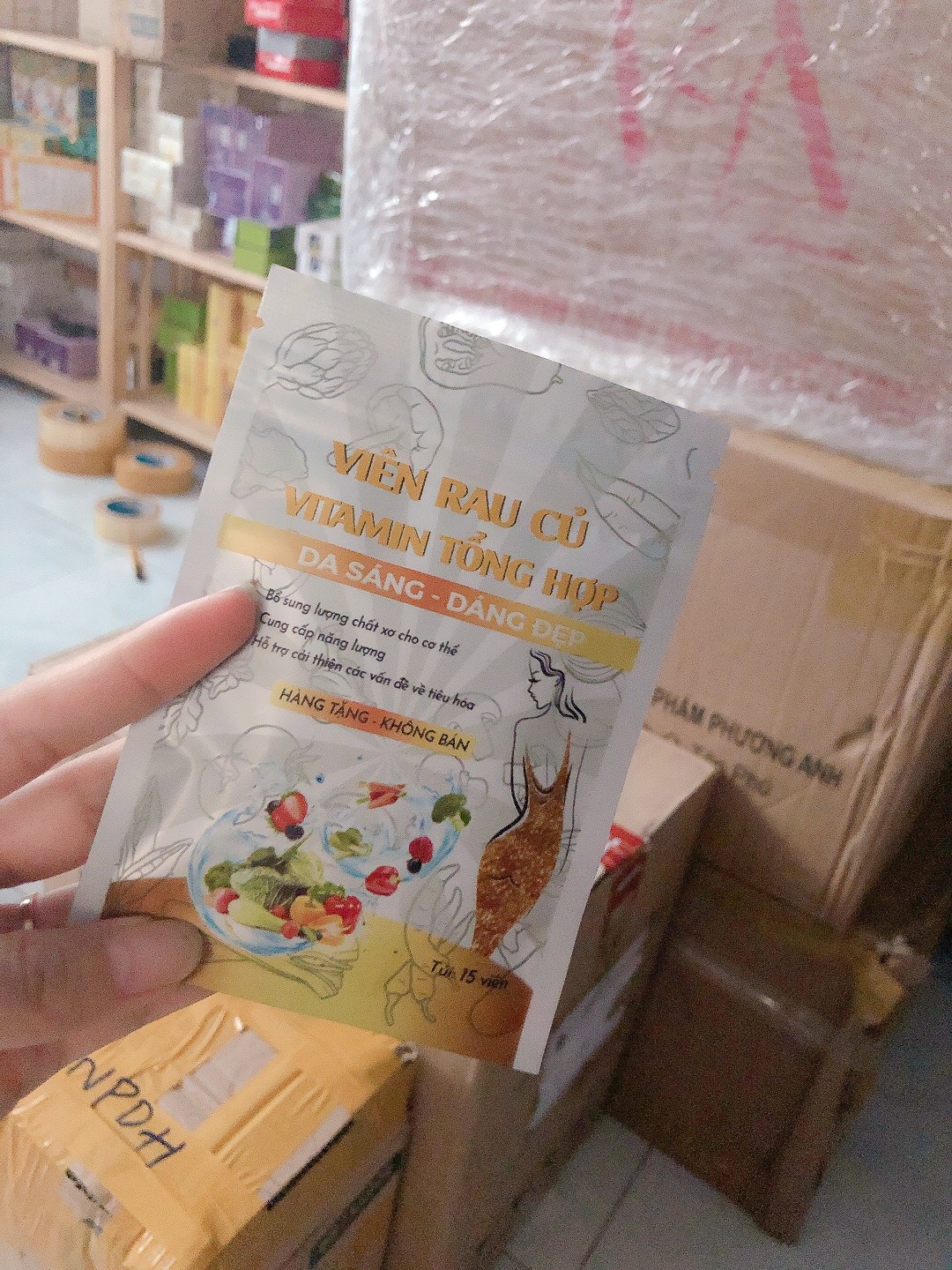 Detox rau củ trà đào gói 15 viên