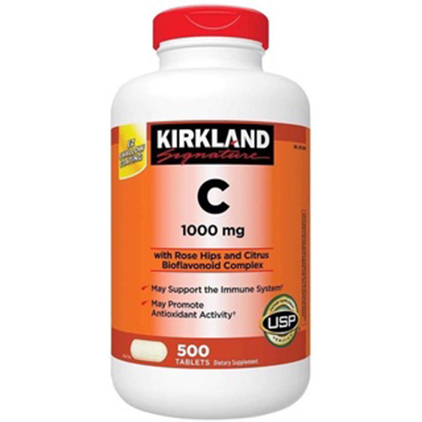 Viên Uống Bổ Sung Vitamin C Kirkland Signature Vitamin C 1000mg Hộp 500
