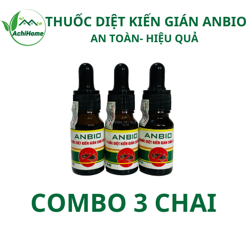 Combo 3 chai thuốc diệt kiến gián sinh học anbio, diệt tận gốc, an toàn, hiệu quả, chai 10ml