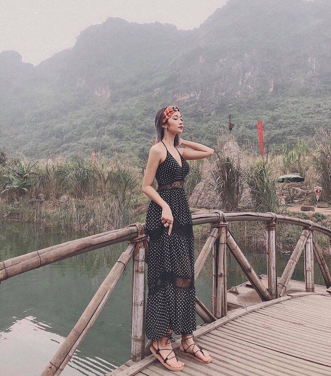 ĐẦM MAXI 2 DÂY CHẤM BI LƯỚI PHỐI REN HÀNG NHẬP QUẢNG CHÂU CAO CẤP CỰC HOT CHO MÙA HÈ ( HÌNH CHỤP THẬT )