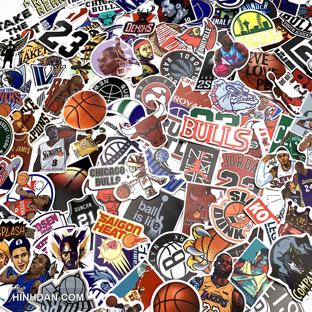 Nba stickers - hình dán bóng rổ - chất liệu pvc cao cấp chống nước - kích thước 4-7cm - sticker việt nam