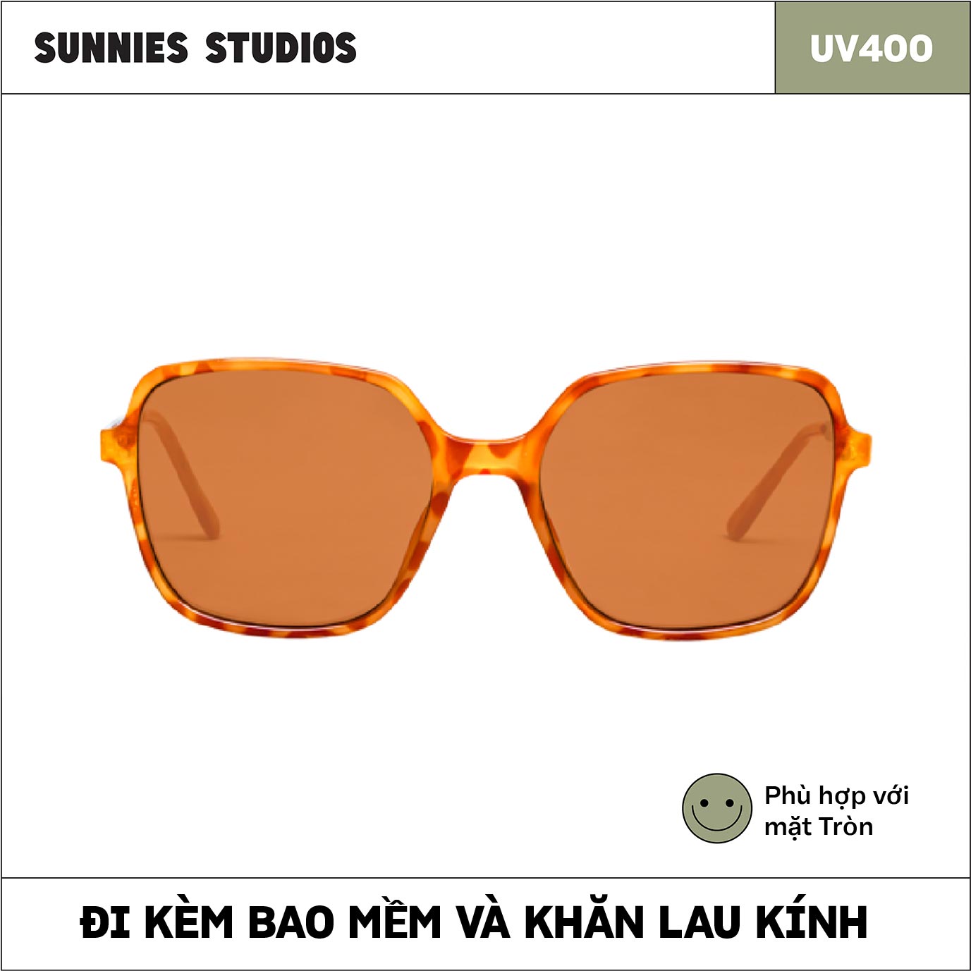 Kính mát Sunnies Studios Gọng Vuông Velma in Rum