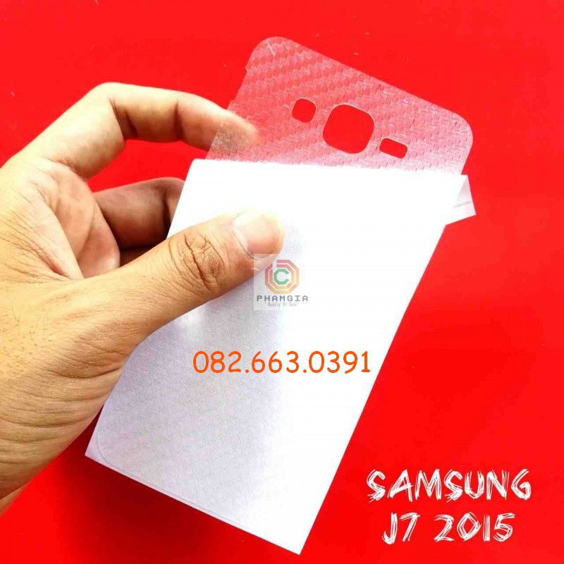 Miếng dán mặt lưng skin carbon Samsung Galaxy J7 2015/ J7 2016/ J7 Prime/ J7 Pro/ J7 Plus/ J7 Max/ J7 Duo