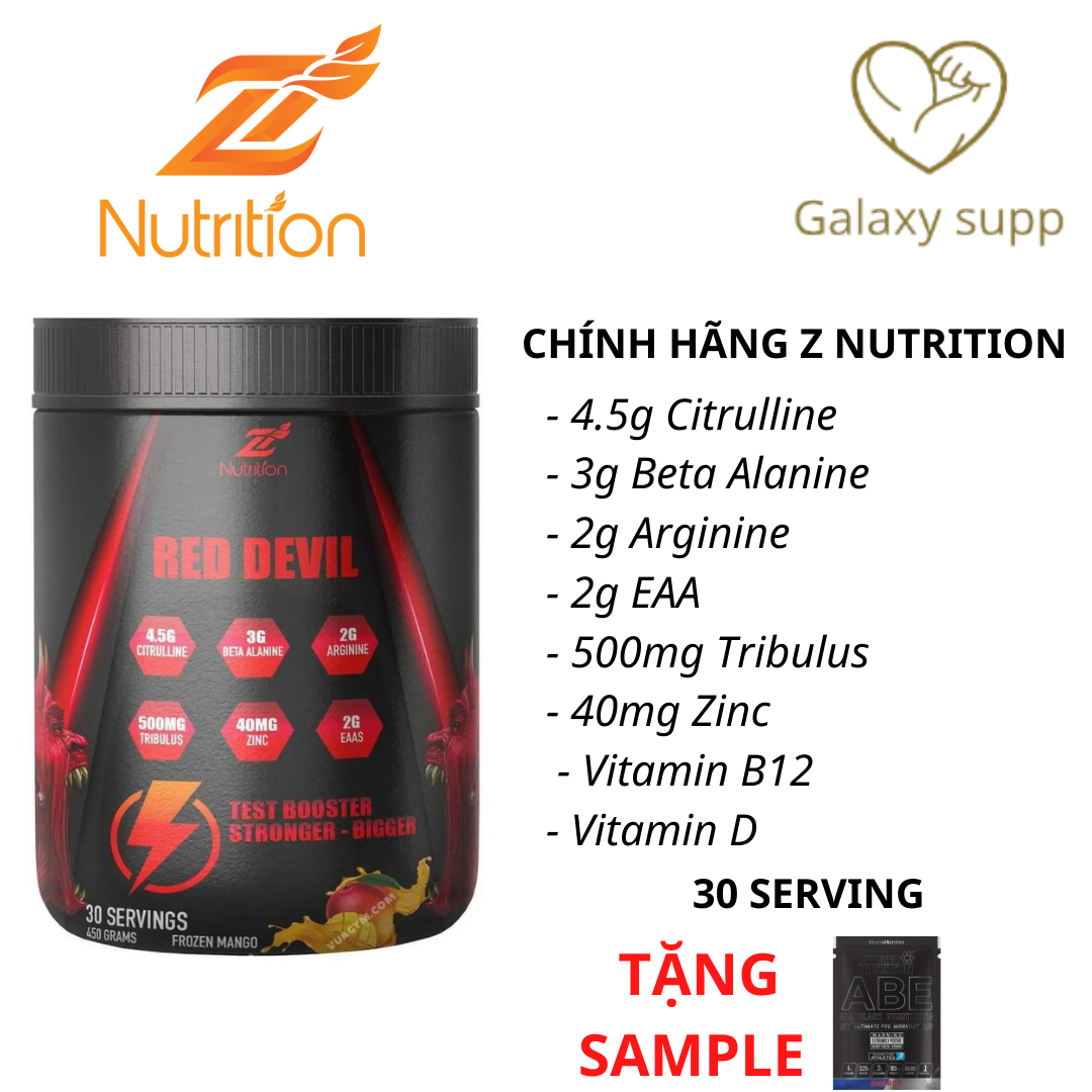 Znutrition Red Devil Pre-workout Tăng Sức Mạnh Tăng Test 30 Servings