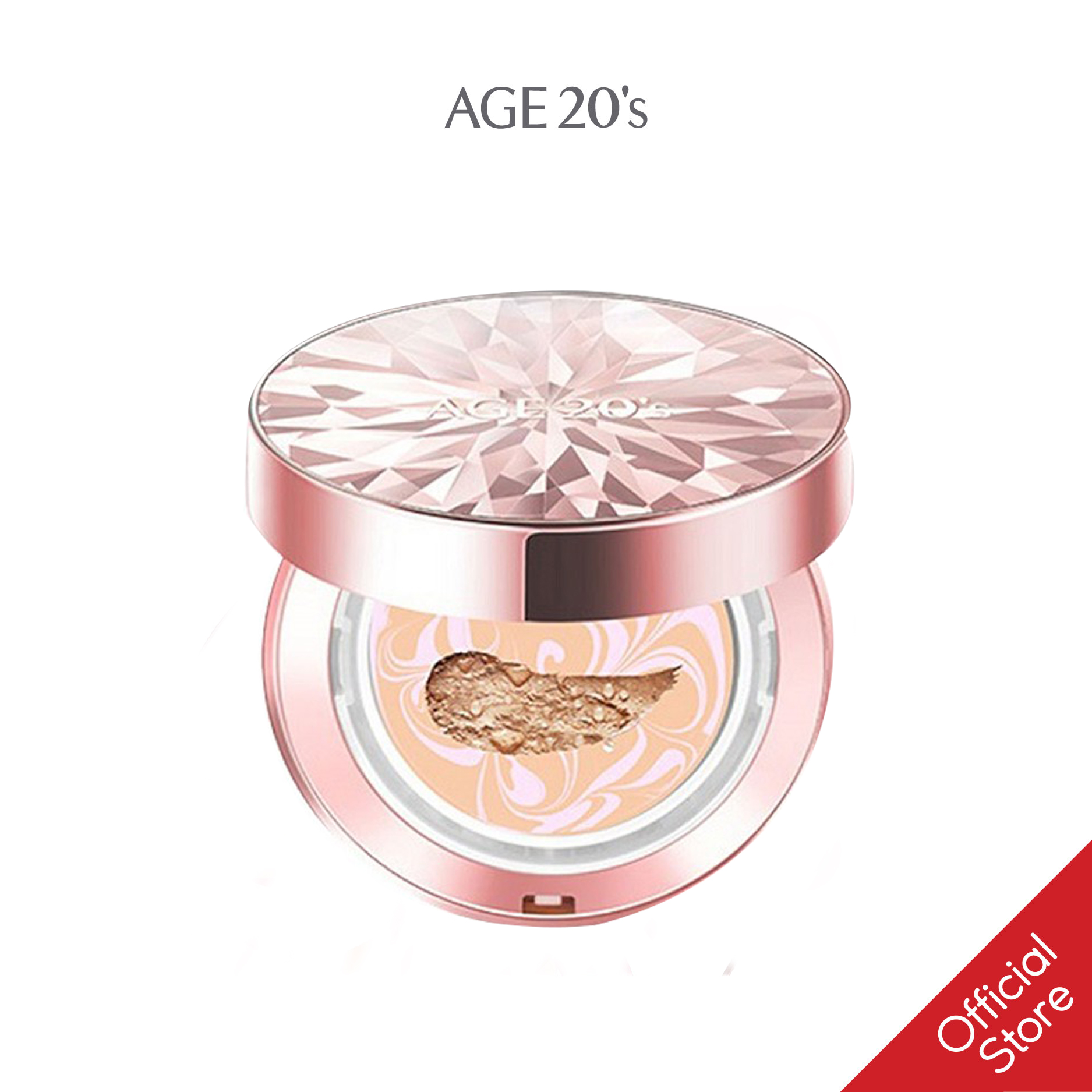 Phấn nền lạnh kim cương AGE 20's Essence Cover Pact Original Diamond Edition màu hồng