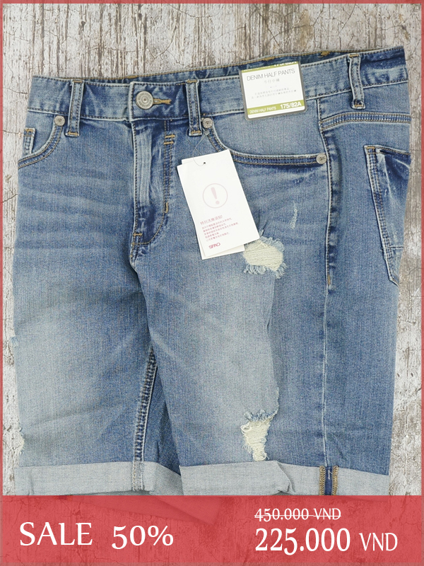 Quần short spao slim & fit destroyed denim shorts - size 30-31