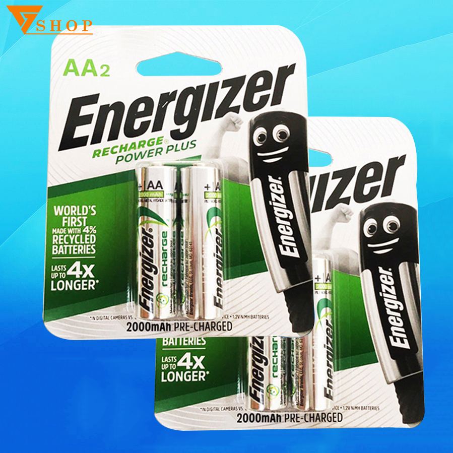 Combo 2 vỉ pin sạc aa energizer 2000mah