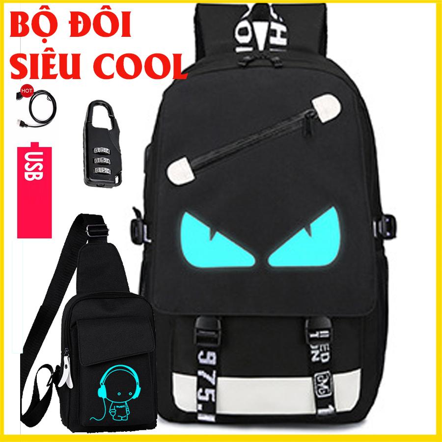 Balo nam nữ dạ quang phát sáng, balo đi học nam nữ Ohazo Hình Độc Lạ TẶNG ( TAI NGHE, KHÓA SỐ , CÁP SẠC ĐIỆN THOẠI )