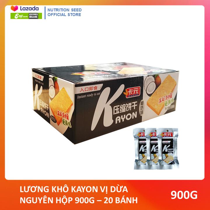 LƯƠNG KHÔ KAYON VỊ DỪA HỘP 900G - 20 BÁNH