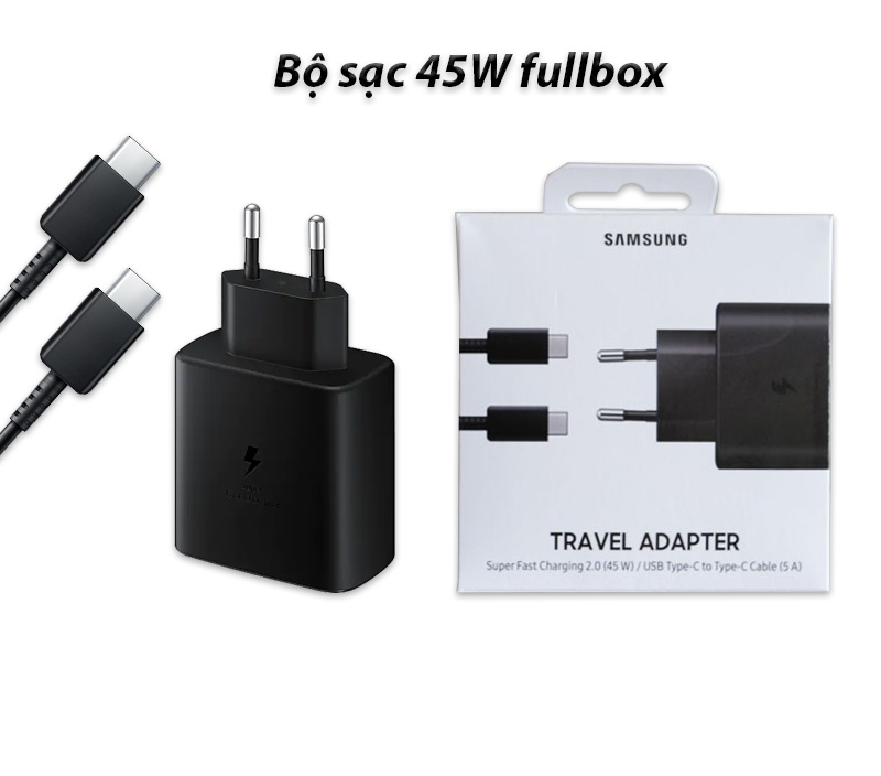 Bộ sạc samsung 45w, củ cáp sạc samsung galaxy note 10 plus/s20 ultra/ tab s7/ tab s7 plus/ tab s7 fe