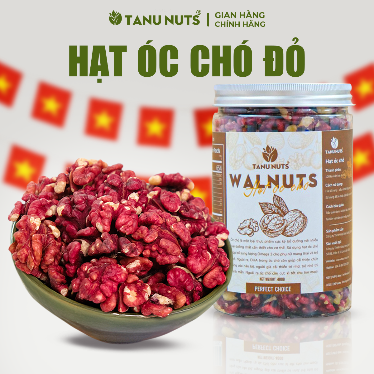  Hạt óc chó tách vỏ TANU NUTS nhân óc chó đỏ Chile hạt ngũ cốc dinh dưỡng cho bà bầu bé. 