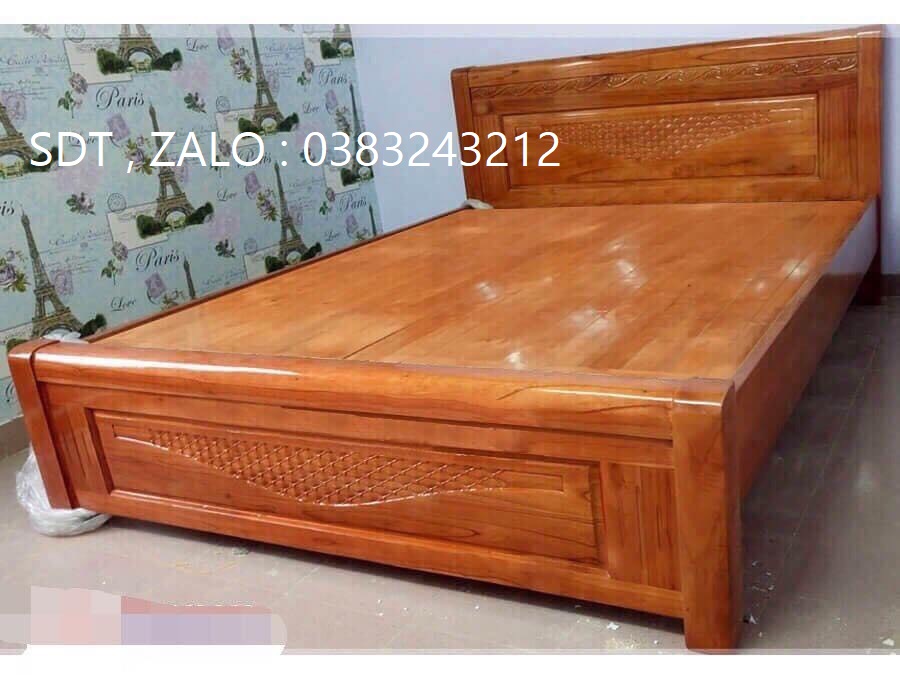 giường ngủ gỗ xoan đào 1m6,1m8x2m rác phản liền gỗ xoan đào