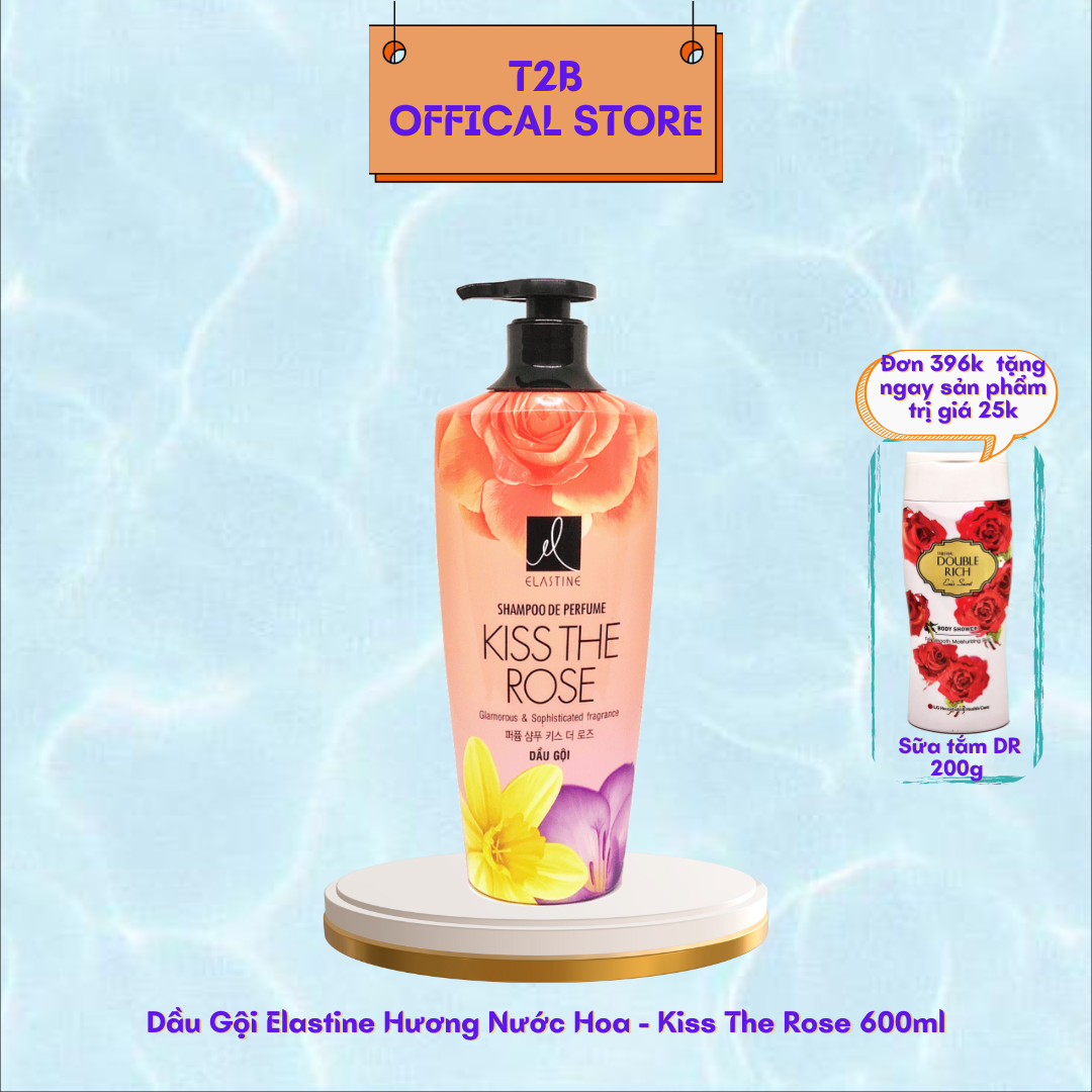 Dầu gội elastine hương nước hoa kiss the rose 600g