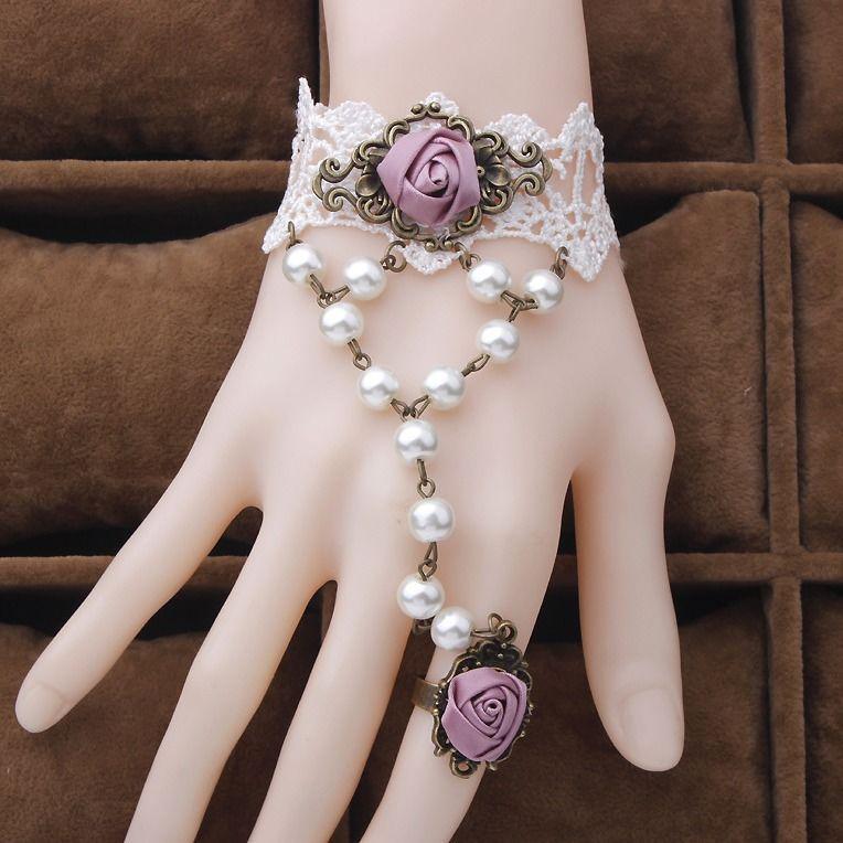Combo vòng cổ choker và vòng tay choker 2 bông hồng ruốc xinh xắn