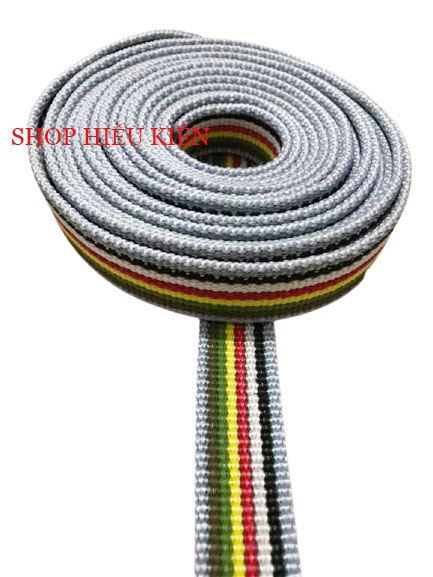 Dây dù dẹp bản 2,7cm, dày 3,5mm - 1 mét - dây có 2 lớp 8 sọc
